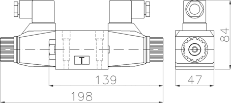 HD-G02 DL 指示燈式 DC 電磁閥外觀尺寸與重量圖