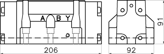 台輝 HD-G04 電磁控制引導方向閥外觀尺寸圖，ISO 4401-07（D07）安裝面
